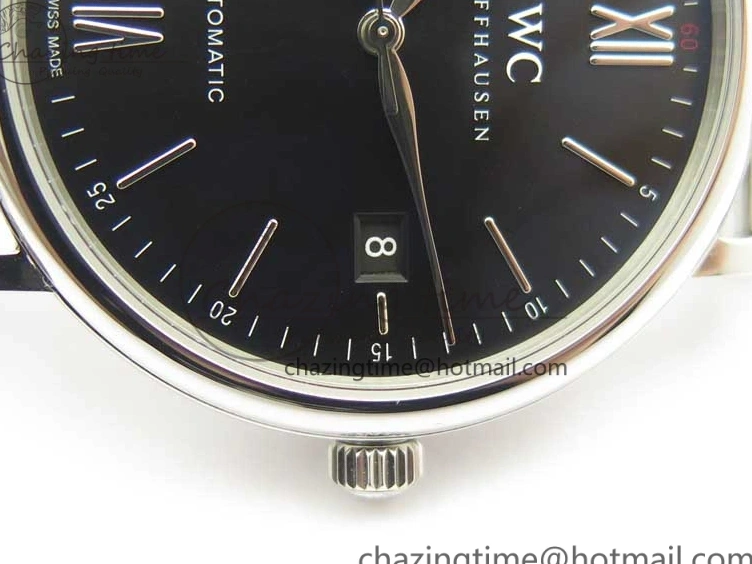 MIROTIME 0405 FastDry Portofino IW356501 SS V3 MK 1:1 Best Edition Black Dial On SS Mesh Bracelet MIYOTA 7195